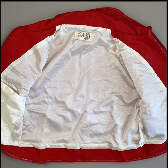 Rare Wyllis Clothing Cherry Red Cropped Wool Zanzi Pilot Jacket Western Chic - Picture 10 of 16